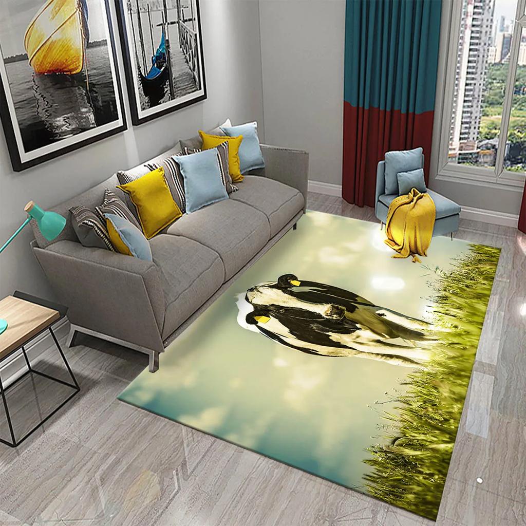 Dairy Cow Carpet Farm Animal Fresh Milk Rug Bathroom Kitchen Non-Slip Doormat Entrance Door Mat Living Room Bedroom Decor Carpet