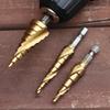 5/1PCS HSS Bearing Steel Step Drill Bit High Speed Steel Single Spiral 4-20 Cone Drill Bit Wood Metal Hole Cutter Drilling Tools