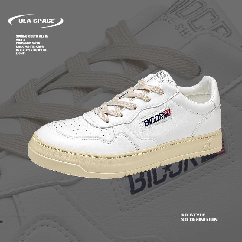 

Осенние новые кремово-белые повседневные кеды на платформе мужские корейская версия ins универсальные нишевые белые туфли 1129 39 белый