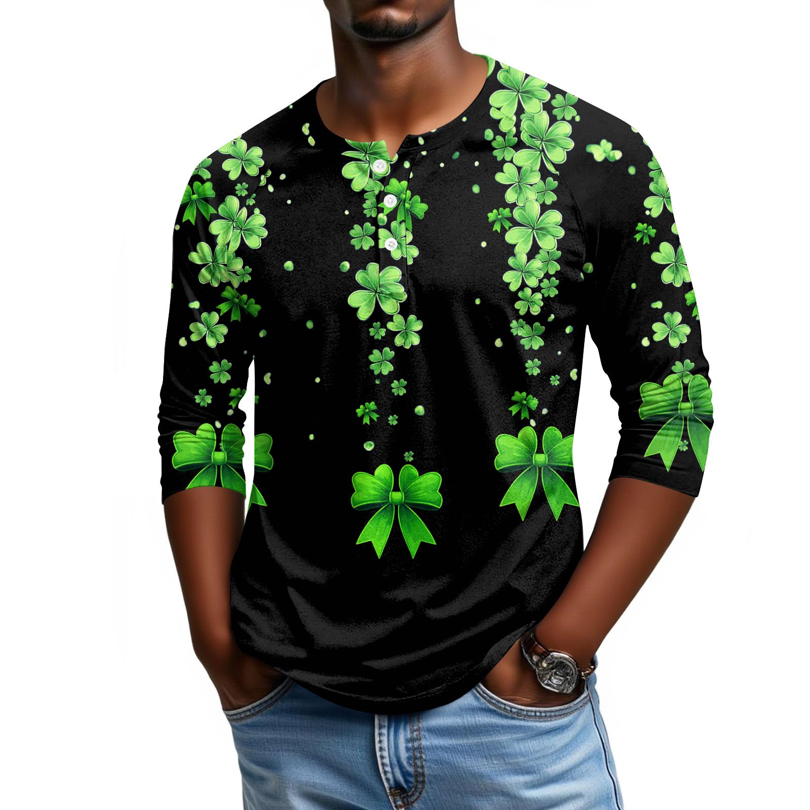 

Men s Raglan Sleeve Three-quarter Sleeve Top XXXL