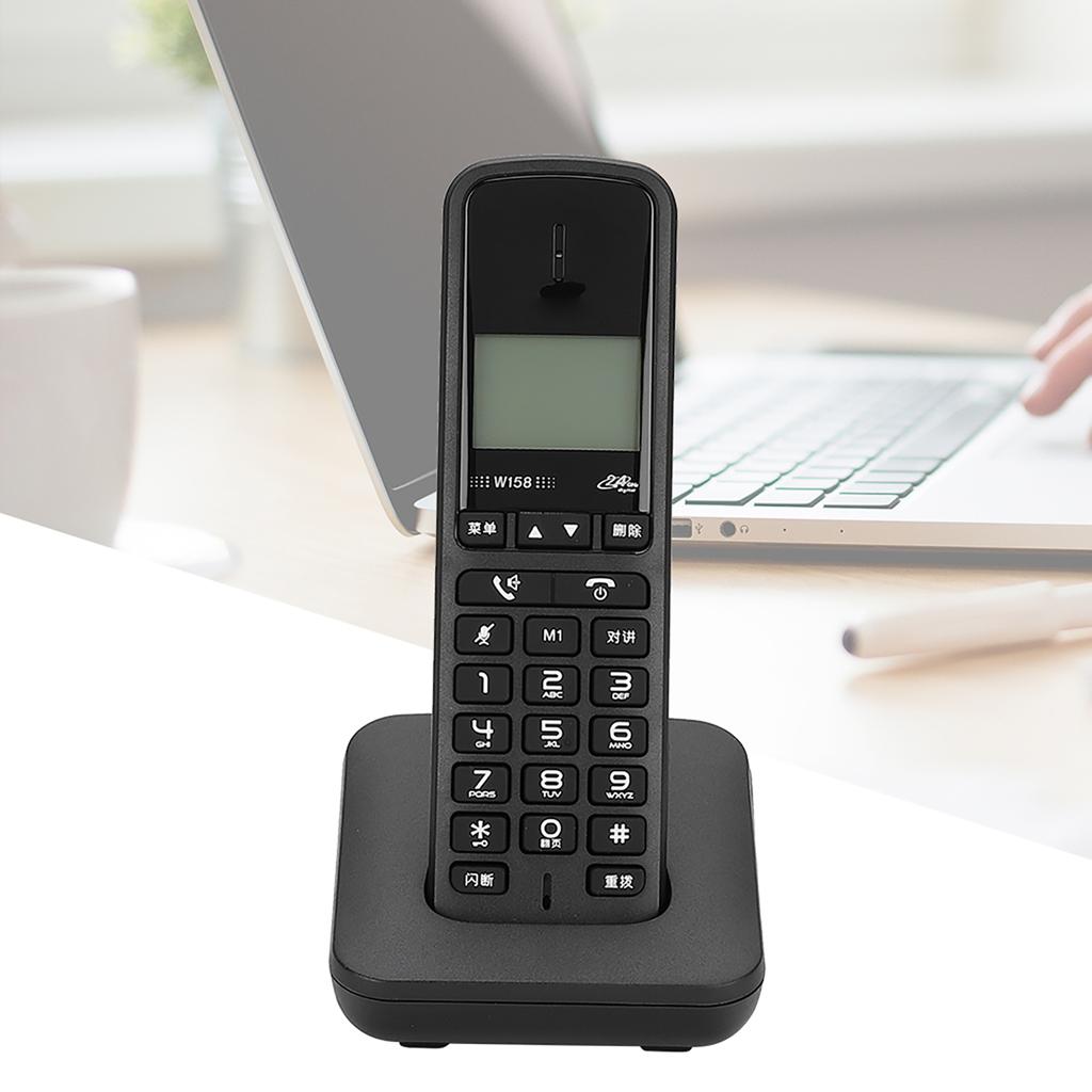 W158 Digital Cordless Hand Held Free Intercom Hands Free Calling Telephone  (Black )