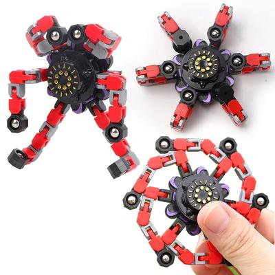 Mechanical Fingertip Spinner DIY Deformable Stress Relief Toy Transformable Creative Gyro Toy for Kids Fingertip Spin Top