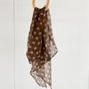 160*30cm Summer Retro Polka Dot Long Silk Scarf – Oversized Oblong Shawl Lightweight Wrap for Women