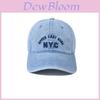 Boné de Beisebol Nyc Denim Com Letras Bordadas Ajustável Proteção Solar Para Homens e Mulheres