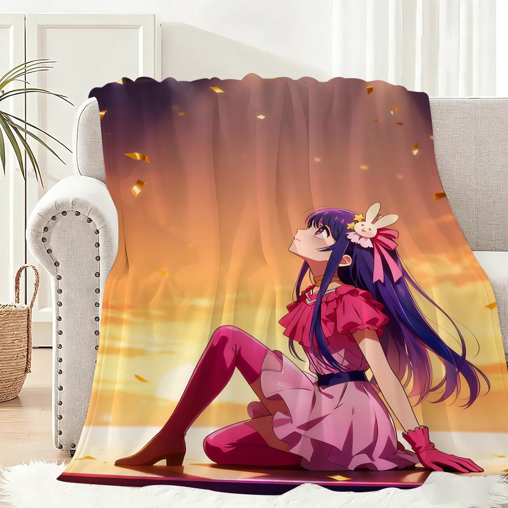 Anime A-Ai Hoshino Throw Lightweight 240g Flannel Blanket Soft Skin-friendly for Summer Cooling 75x90cm
