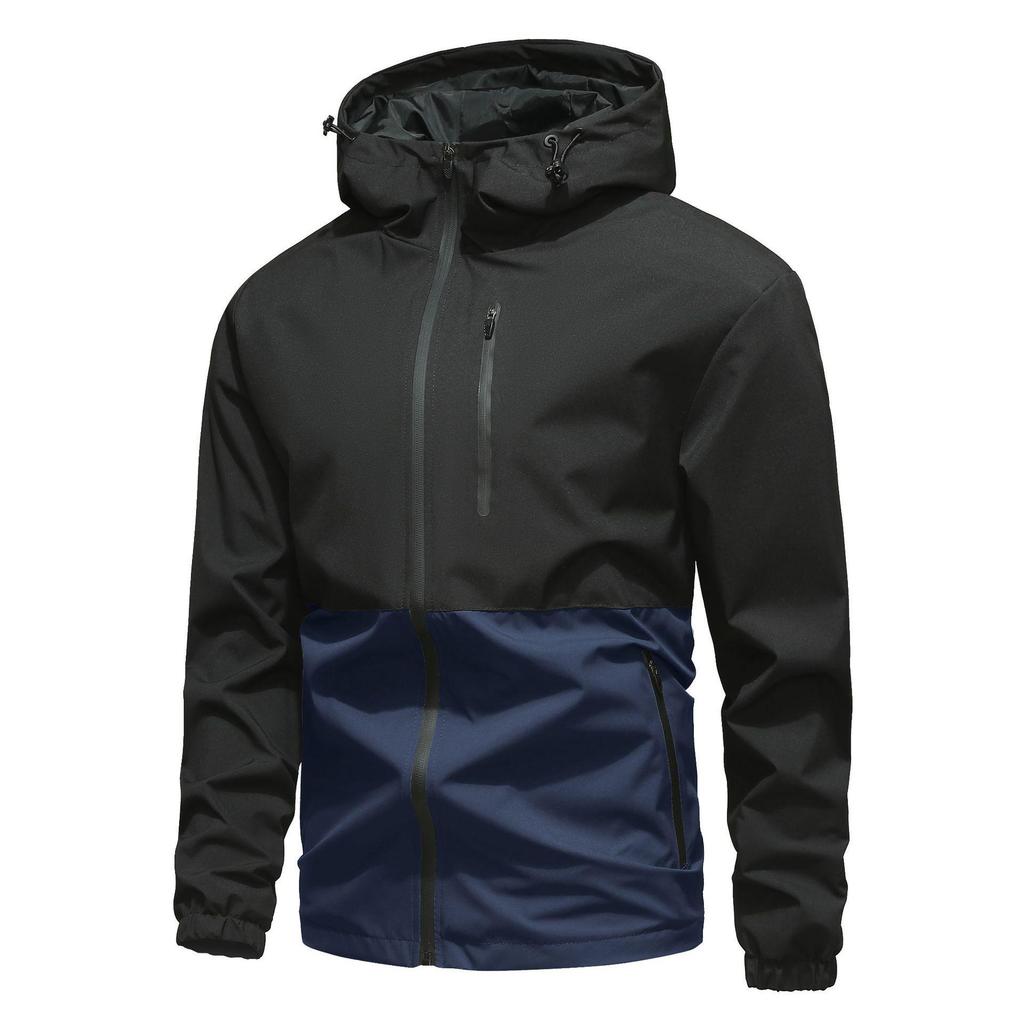 European Size Men's High Street Outdoor Windproof Waterproof Hooded Mountaineering Jacket