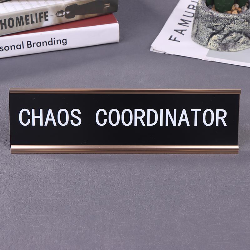 Positionskarte Chaoskoordinator Bürodeko Schreibtischschild Lustige Schilder Arbeitsmaterialien Für Frauen Namensschild aus Metall