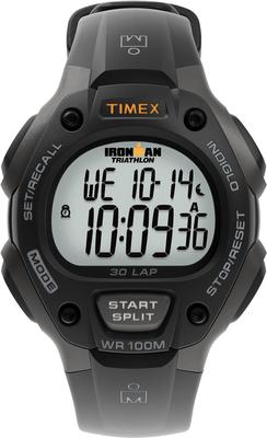 Timex T5E901 Ironman Traditional Cinturino in resina da uomo 30 giri grigio/nero [Articolo]