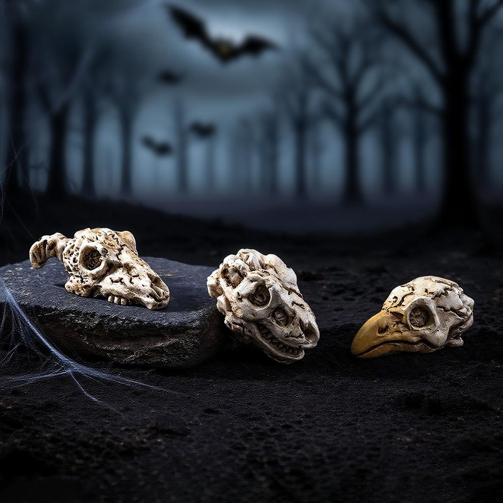 5/10PCS New Gothic Style Raven Animal Skull Skeleton Handmade Ornament Additions Scrapbooking Decorative Supplies Holiday Gifts