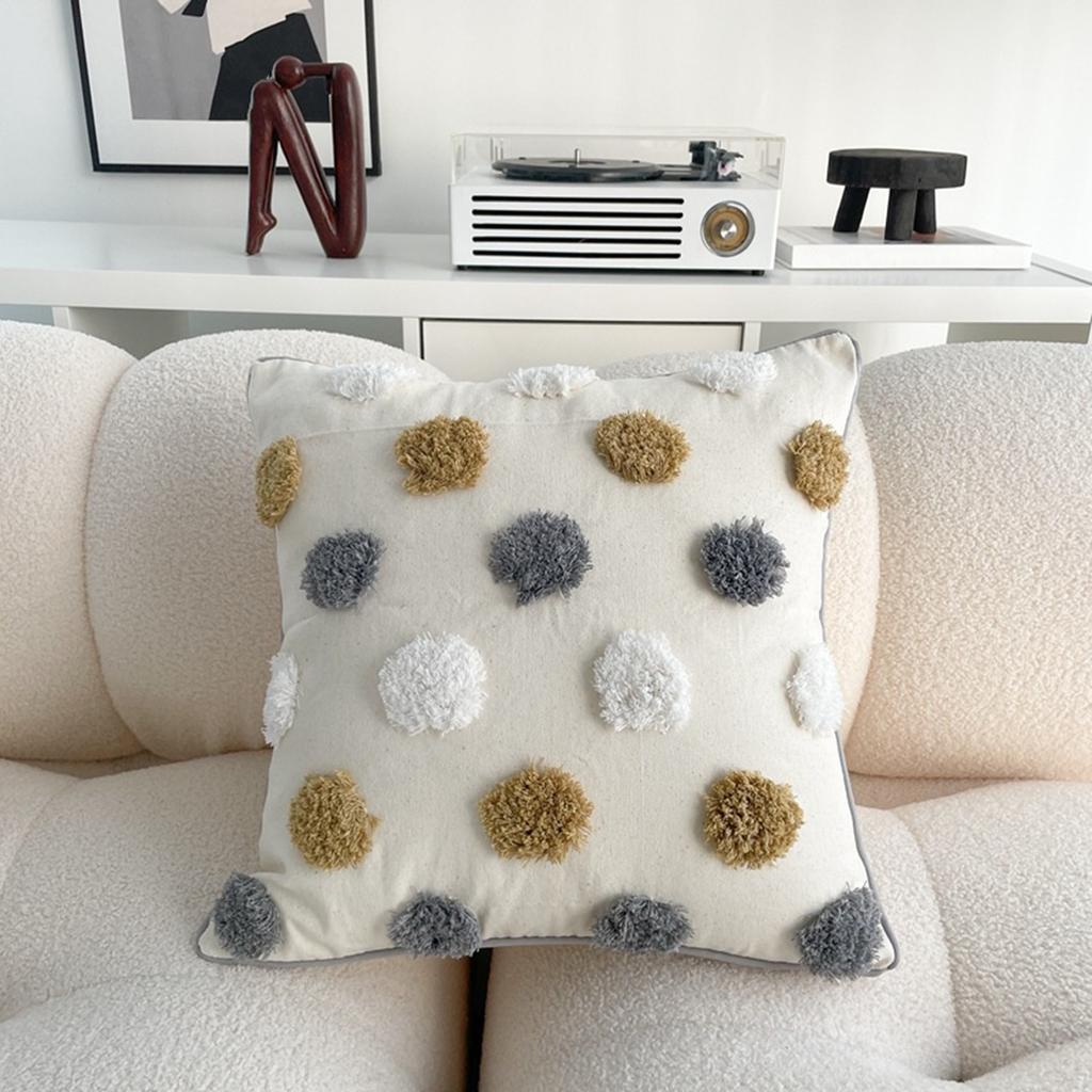 Throw Pillow Boho Soft Cotton Pattern And Tassels Pillow Cover With Braided Rope Textured Striped Woven Tufted Cushion Case