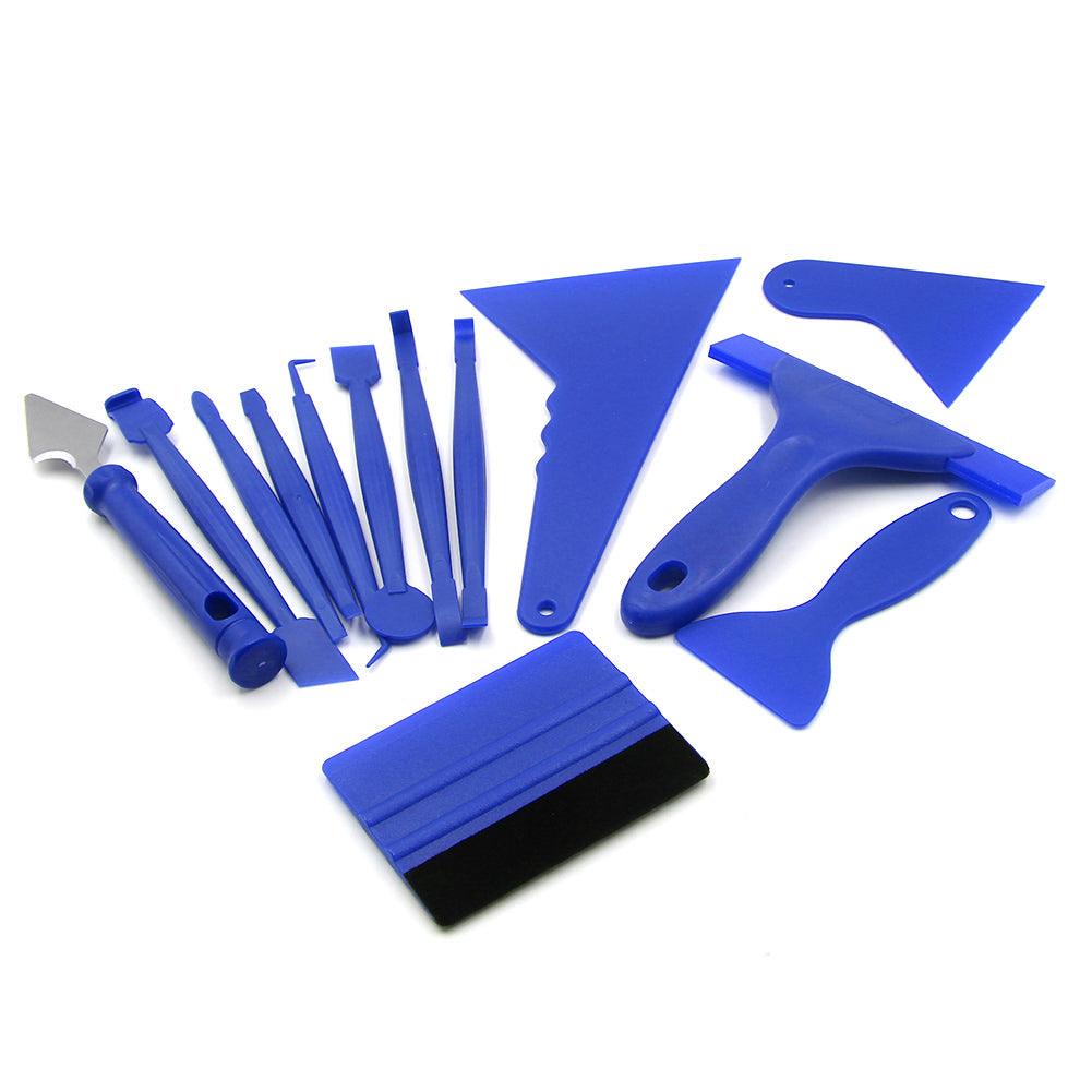 

13 шт. Набор резиновых скребков для автомобиля, лезвий для оклейки пленкой, ракель для виниловой пленки для окон, средство для удаления льда, чистящий скребок, отламывающиеся инструменты синий