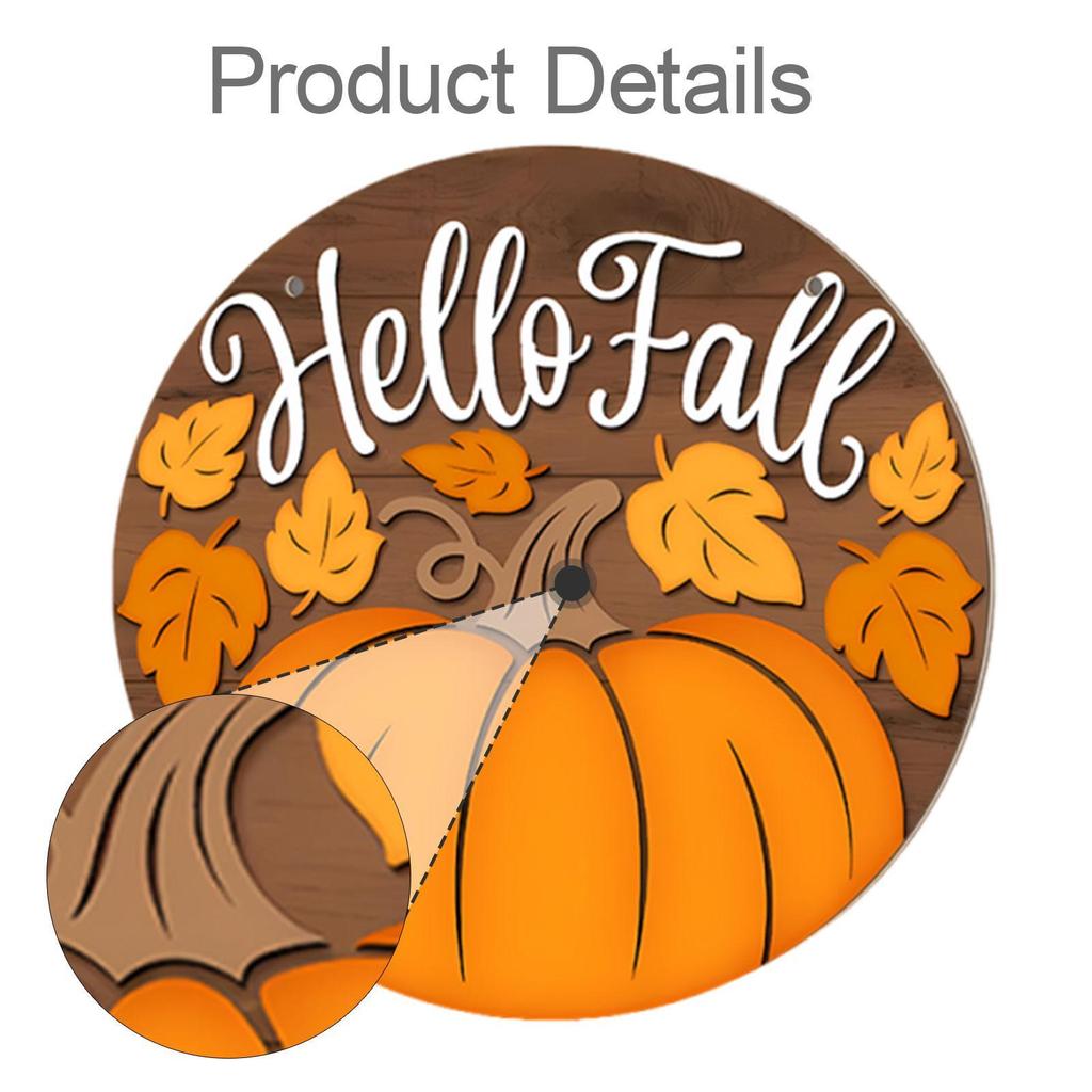 Fall Hanging Sign for Family Multifunctional,Round Wood Ornament Decoration for Wall,Office Front Door Living Room Farmhouse