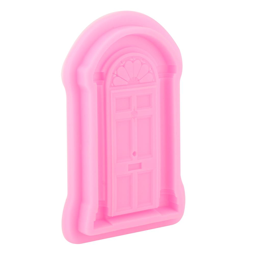 2pcs DIY Door Window Silicone Mold Cake Fondant Cookie Mould Decorating Baking ToolPink