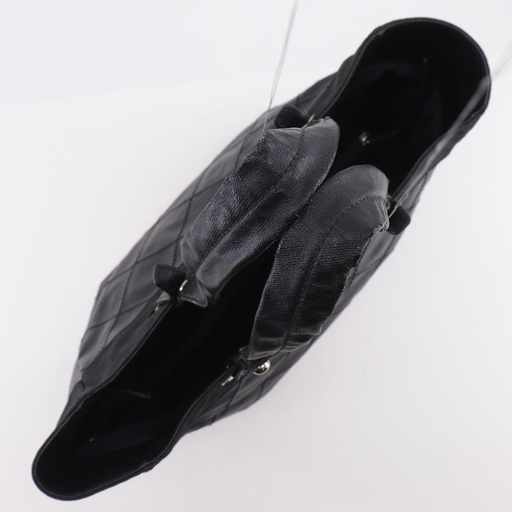 CHANEL Paris Biarritz Tote MM Handbag A34209 black PVC Women Used