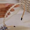 Women's Full Pearl Headband Sweet Elegant Hairband Padded Comfortable Hair Hoop for Date Night Party Hair Accessories