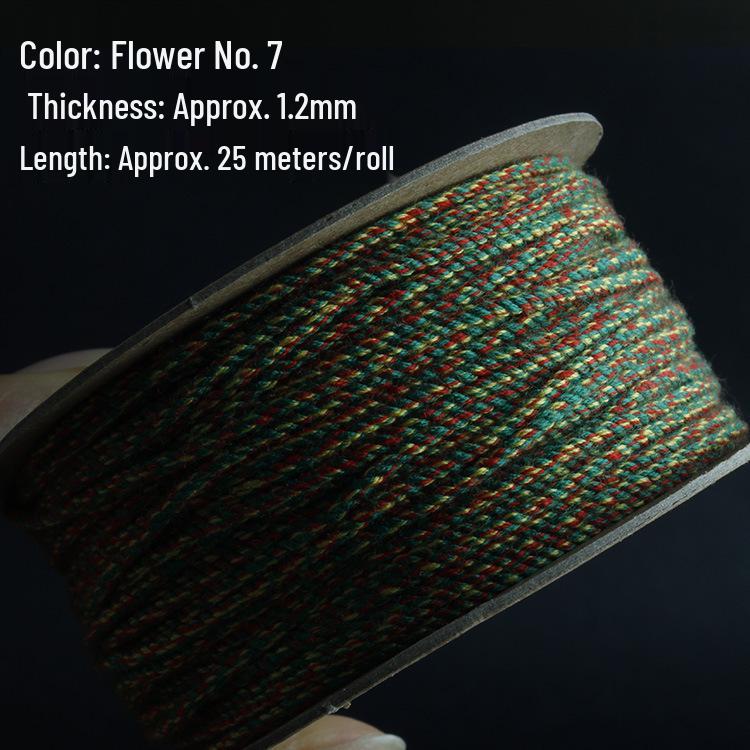 Multi-Color Hand-Twisted Cotton Rope for Beading and DIY Projects
