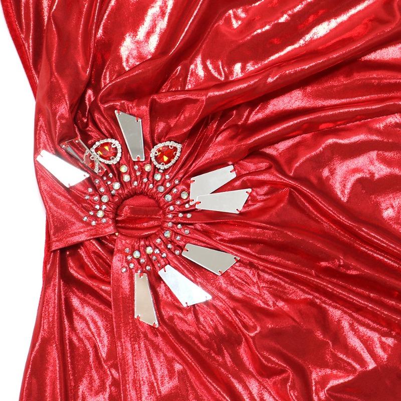 Sleeveless High Slit Solid Color Press Drill Dress Fashion Evening Gown Women's Long Dress Women's Dress