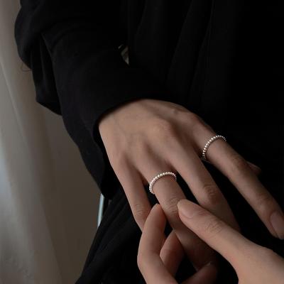 Bague Tai Rétro Ouverte Bague Femme Design de Niche Mode Personnalité Polyvalente Empilable Portable Bague d'Index Réglable Bague Minimaliste Délicate Décontractée