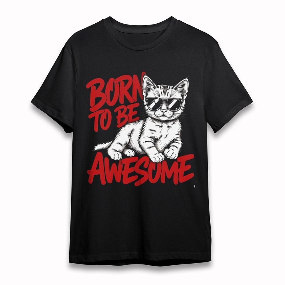 

Women s Fashion Soft T-Shirt Cool Cat Graphic Tee Short Oversize Cotton Black 2XL