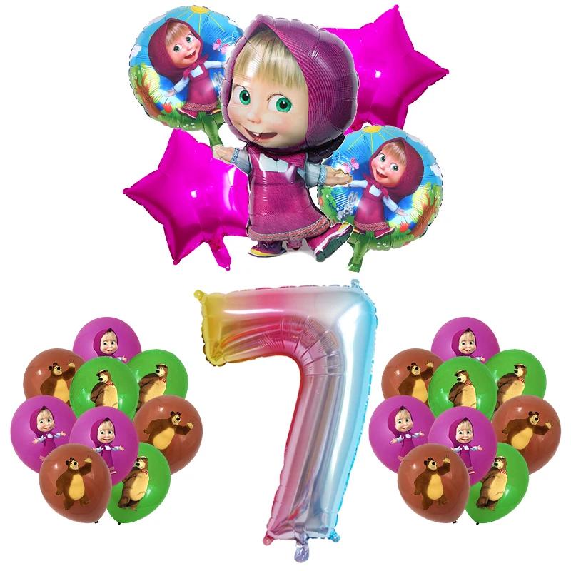 Masshaed Verjaardagsfeest Decoratie Tafelgerei Set Beren Borden Bekers Banner Ballonnen Kinderen Babyborrel Cadeaus Meisjes Fotohokje Prop