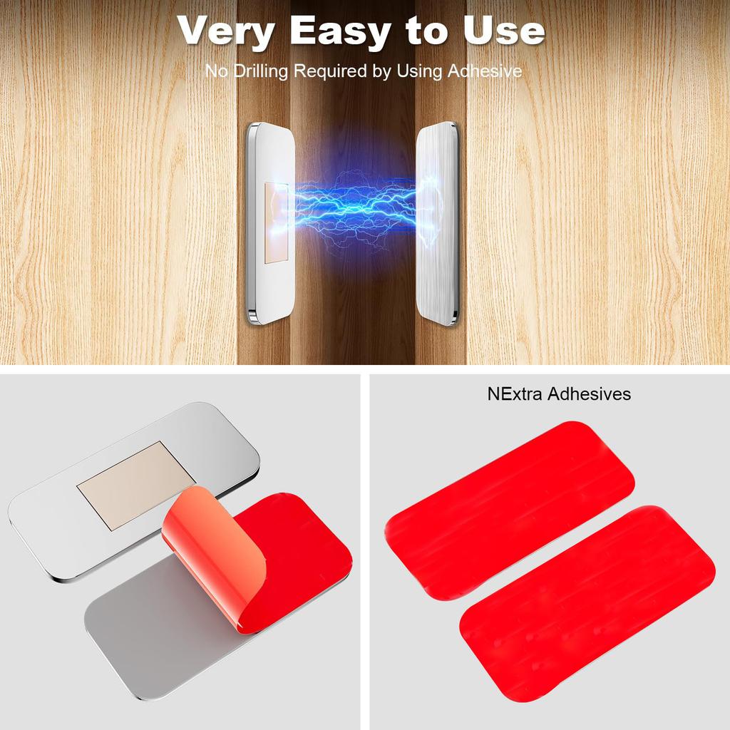 Borrfri Magnetisk Skjutdörr Stark Magnet Dörrlåslist