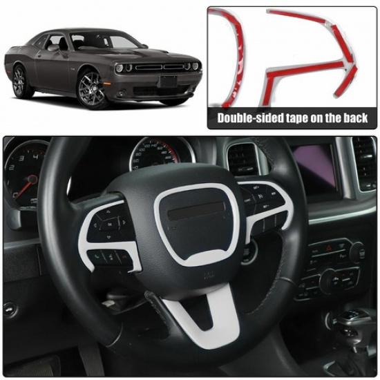 White Steering Wheel Frame Cover Trim for Dodge Challenger/Charger/Durango 2015+