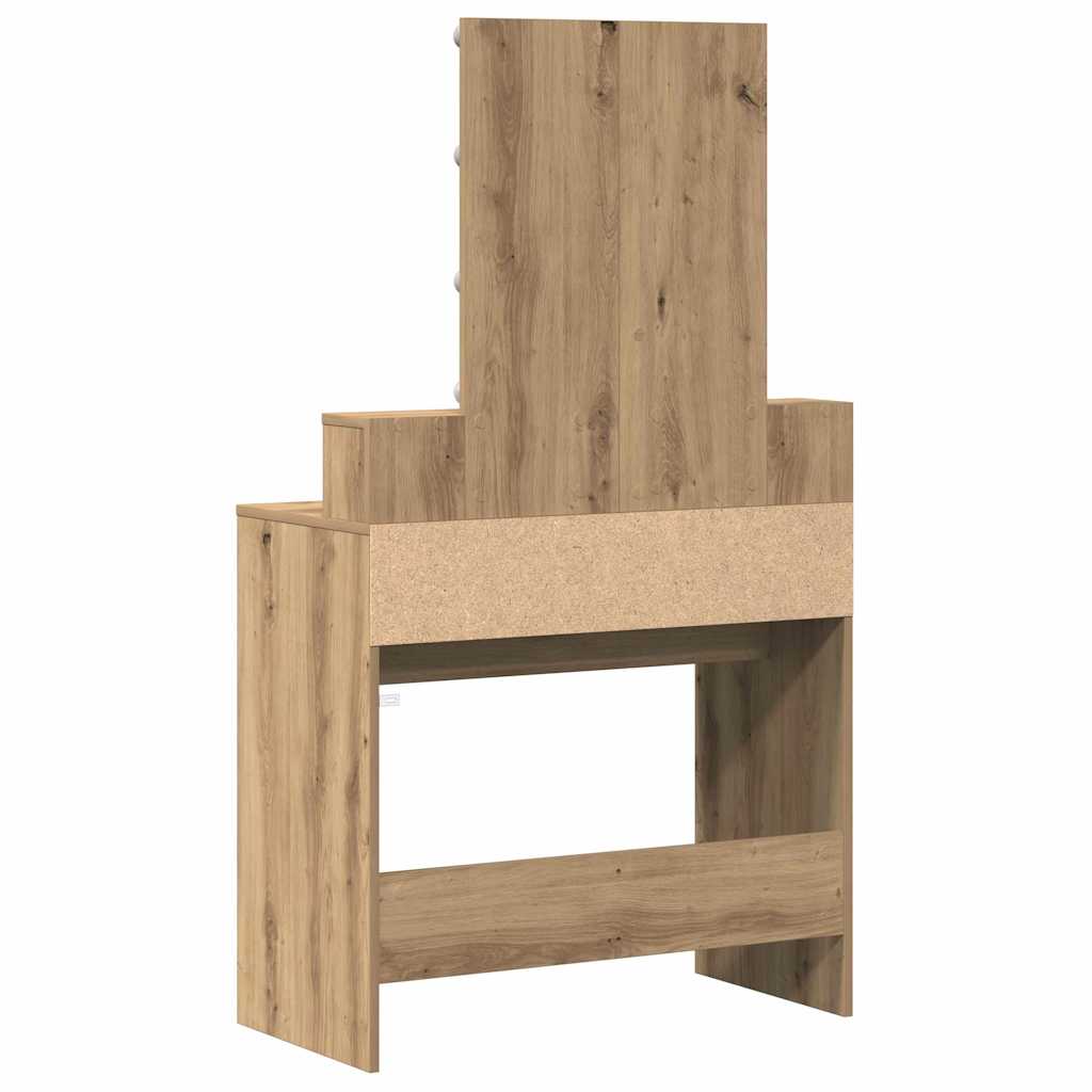 Makeup Table Artisan Oak 80 X 41 X 144.5 Cm Engineered Wood