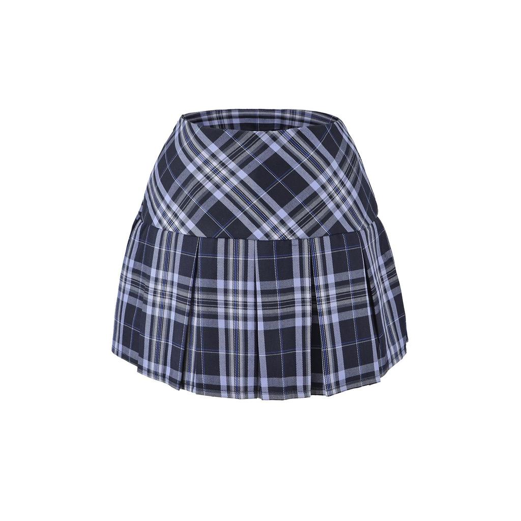 Plaid High-Waisted Pleated Skirt - 2026 Spring Arrival, Women's College Style