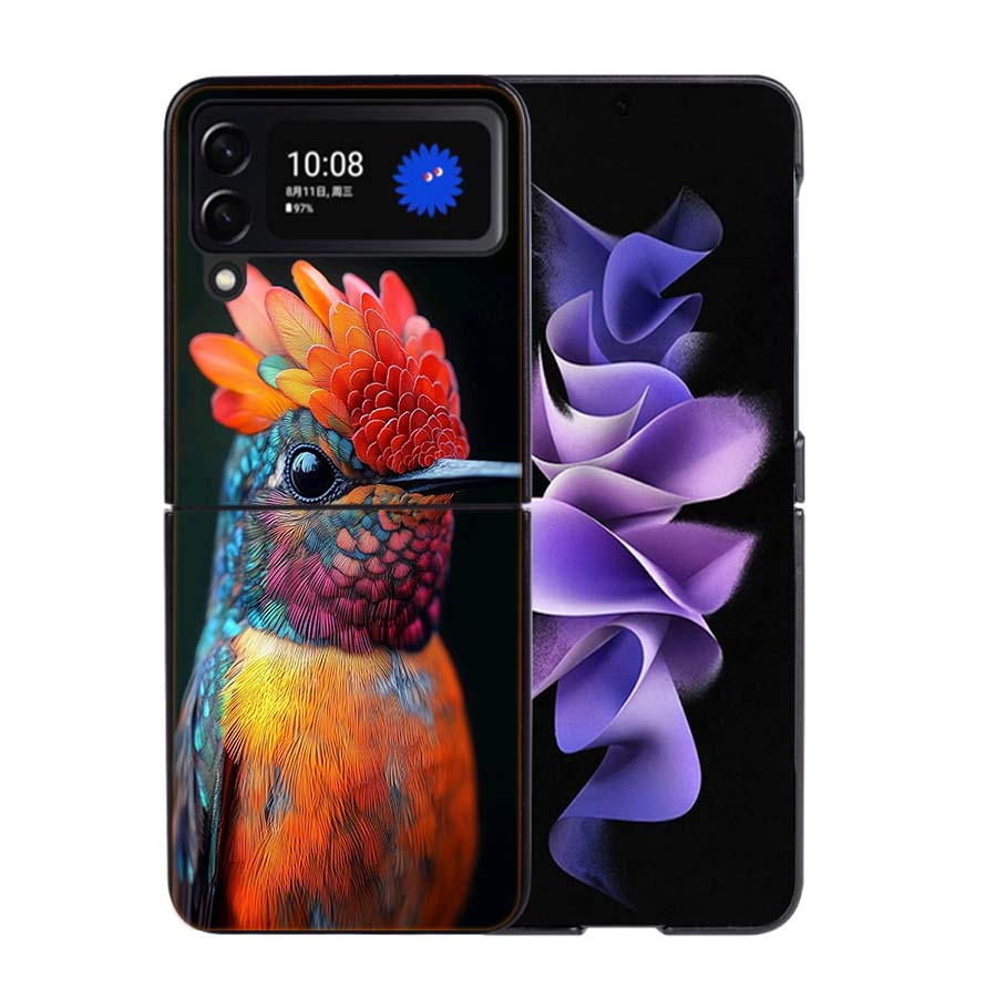 The Spirit of Hummingbirds Phone Case For Samsung Z Flip 7 6 5G Galaxy Z Flip4 Z Flip5 Z Flip3 Coque Black Hard PC Shell Protect