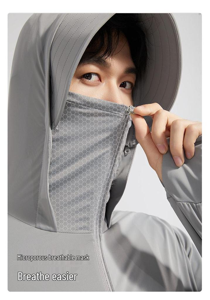 UPF50+ Summer 2024 Ice Silk Hooded Sun Protection Clothing for Couples - Cool, Breathable, Anti-UV for Men & Women