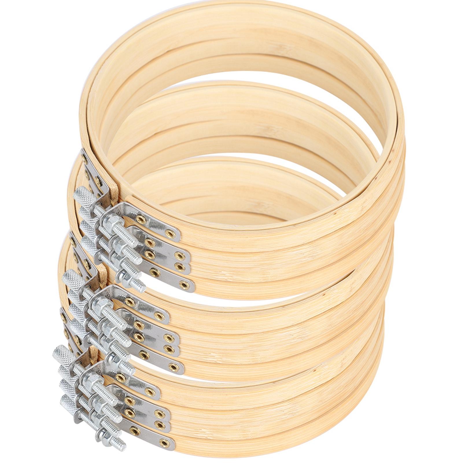 

12pcs 5.1in Bamboo Embroidery Hoops Adjustable Circle Rings for Crossed Stitch Sewing Craft