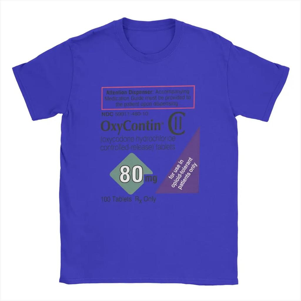 Oxycontin 80mg Label T Shirt for Unisex Pure Cotton Funny T-Shirts Crewneck Tees Short Sleeve merchandise Gift
