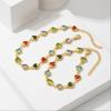 Heart Anklet Bracelet for Women Stainless Steel Colorful Zircon Gold Plated Waterproof Tarnish Free Summer Beach Luxury Jewelry