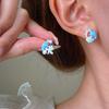 Dopamine Color Circle Earrings Women's Summer Personality Sweet Versatile Silver Needle Earrings Fashion Design Contrasting Color Earrings