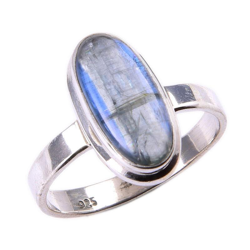 Natural Kyanite Gemstone Handmade 925 Solid Sterling Silver Gift Ring S.8 b1W41