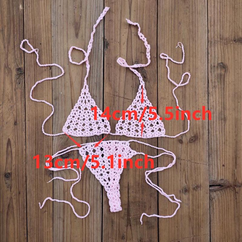 Bikini Micro Trendy Fatto a Mano all'Uncinetto