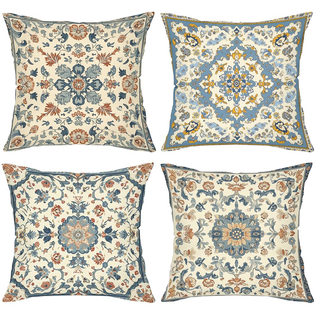 Floral Patterned Throw Pillows for Home Decor Polyester pillowcase, sofa decorative cushion cov Headboard Pillow