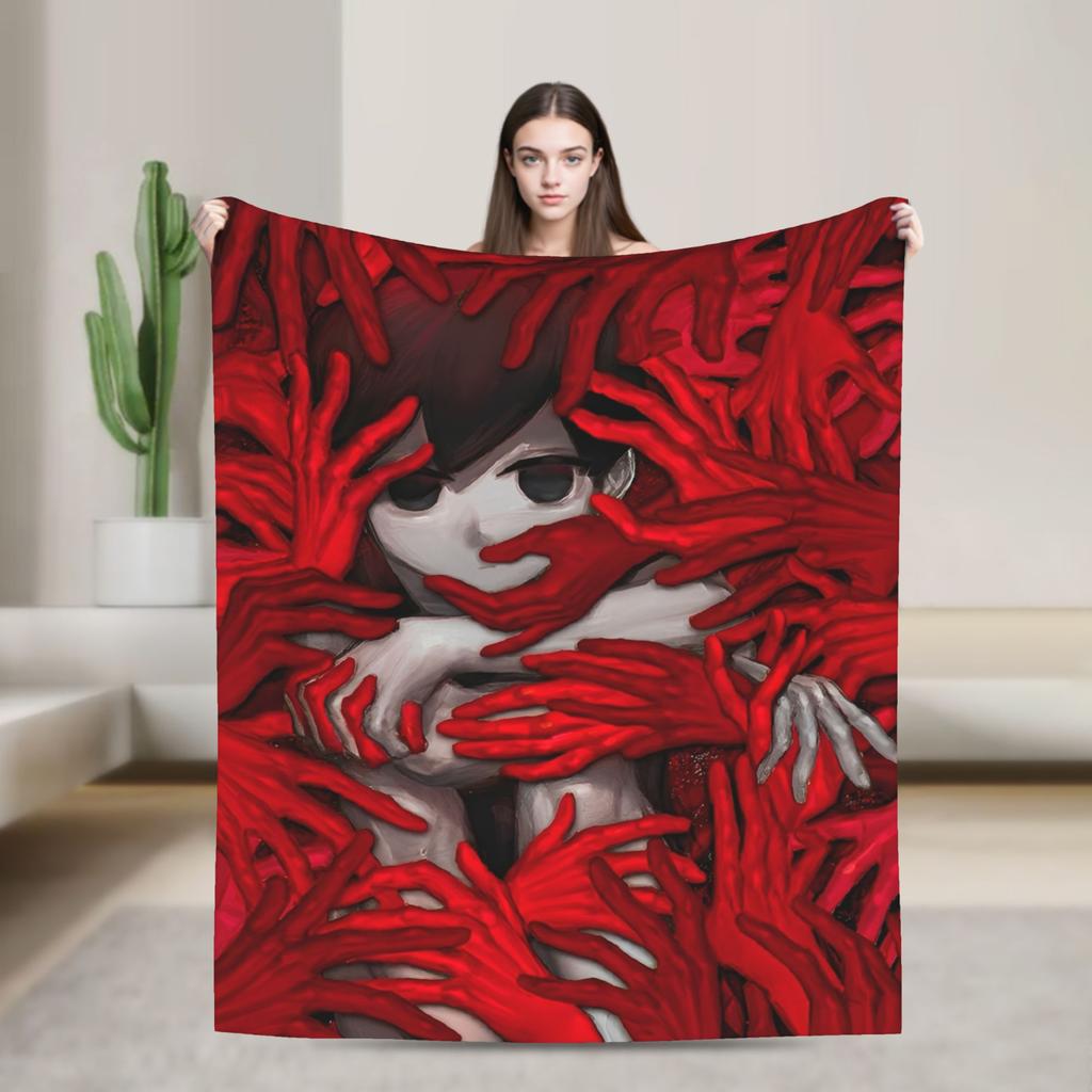 Anime Basil Omori Game Blanket  Warm Novelty Plush Throw Blanket For Home Decor Picnic Flannel Bedspread Bed Cover