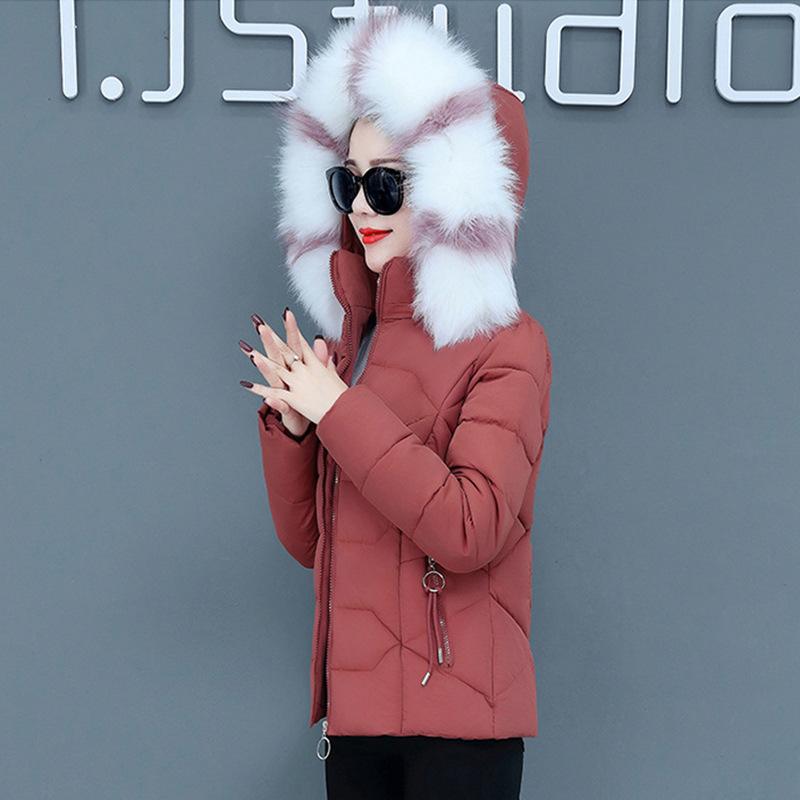 Winter Jacket  Women Parkas Fur Collar Removable Cap Casual Female Cotton Down Jacket   Short Ladies Coats