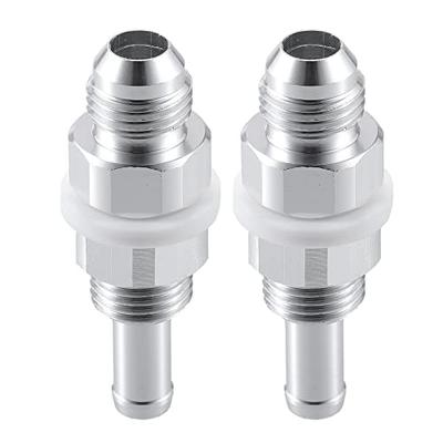 2pcs Car Fuel Line Fittings 6AN Male Flare Bulkhead To 8mm Hose Barb