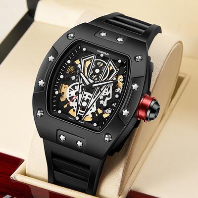 Men's Mechanical Watch Large Dial for Men Hollow Fashion Waterproof Casual Watch for Men