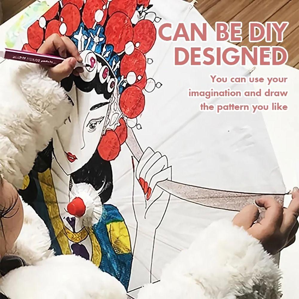 1Pcs Dia 60/84cm Paper Umbrella Long-handle Photography Prop  for Anniversary Wedding Party