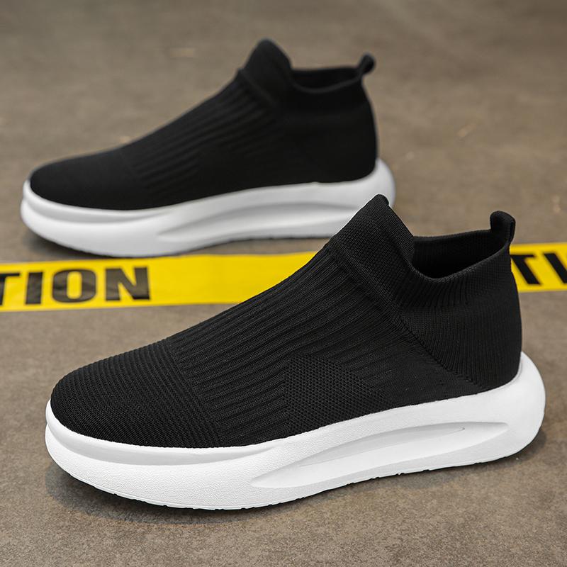 Summer new mesh breathable thick-soled sports lightweight soft-soled black socks shoes