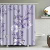 Vintage Purple Floral Shower Curtain Waterproof Durable Home Decor For Bathroom Beautiful Butterfly Print Perfect Gift Idea