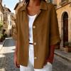 Women's Stylish Button Down Collar Loose Fit Cardigan Top for Casual Daily Wear