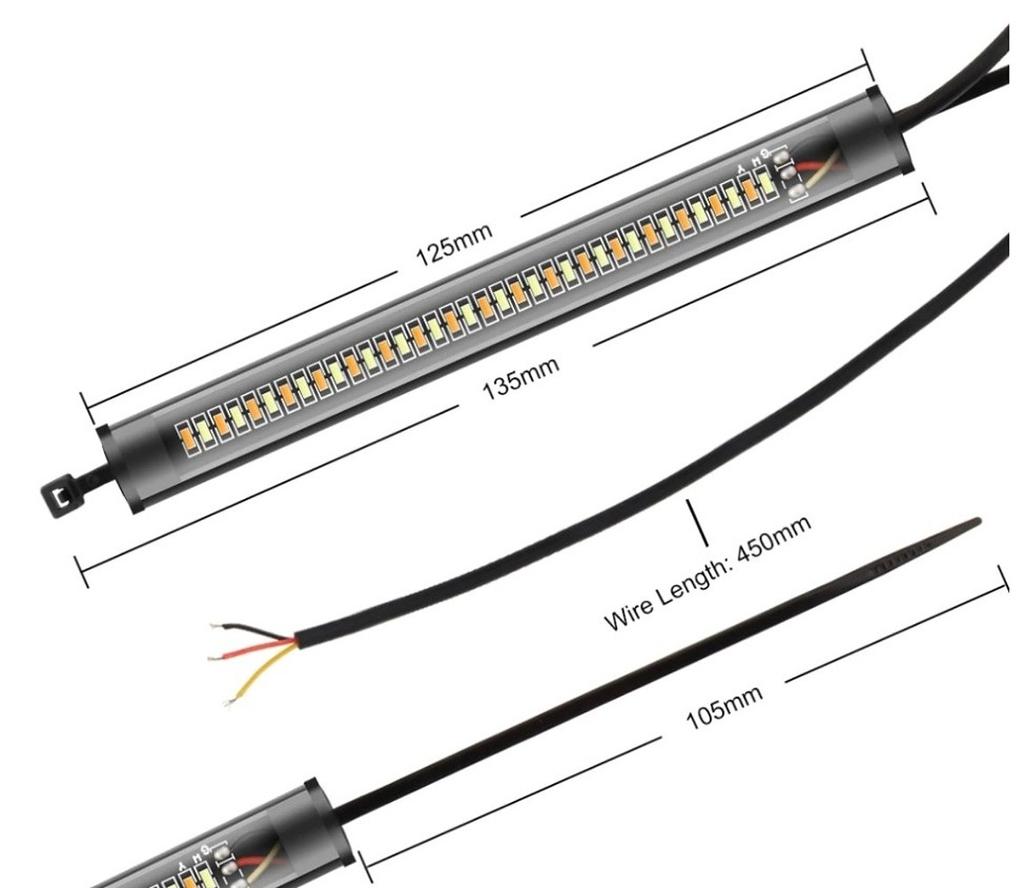 DRL FLEX LED denní svícení + dynamické ukazatele motocyklu, 12V