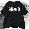 Adhd Printed Pattern Tshirts Summer Women Casual Fashion Minimalist Tops Streetwear Y2K Oversize ONeck Short Sleeve Tshirts