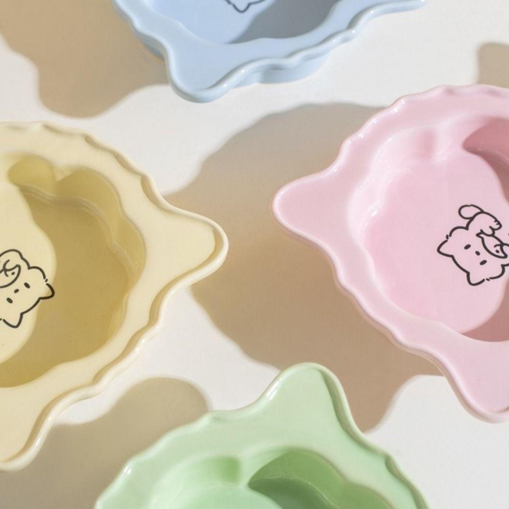 Ceramic Cat Food Water Bowl Solid Color Pet Drinking Feeder Cute Pet Food Bowl  Indoor