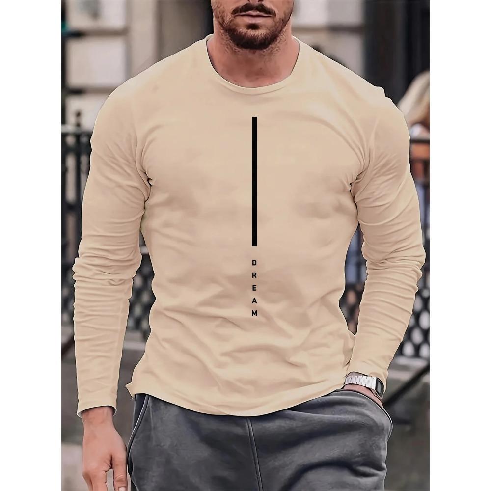 

Spring Fashionable 3D Digital Printing Striped Pattern Men s Long Sleeve T-Shirt Comfortable for Clothing Casual 3XL хакі