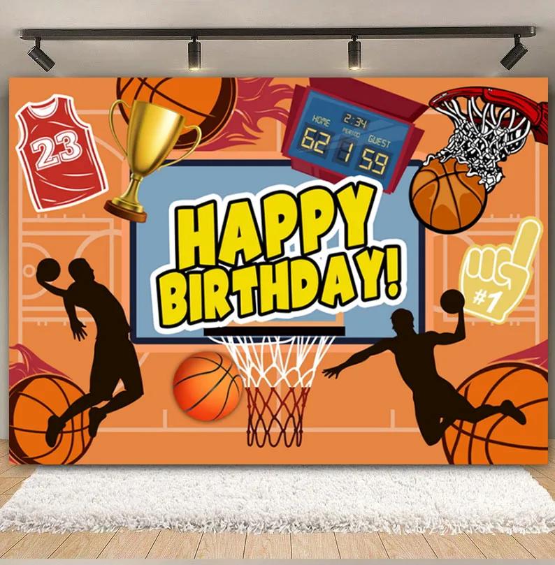 Boy's birthday party, basketball court theme, background decoration, passionate sports meet, photography props, posters, banners